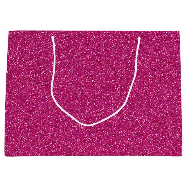 Deep Pink Sparkle Glitter Large Gift Bag (Front)
