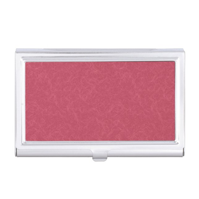 Deep pink  textured swirling  pattern business card case (Front)