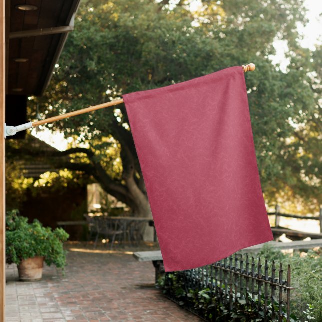 Deep pink  textured swirling  pattern house flag (In SItu)