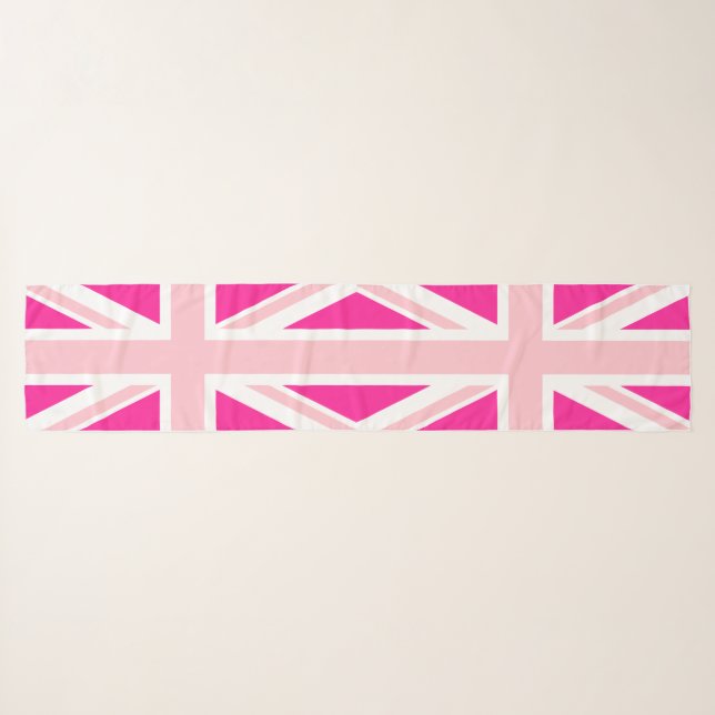 Deep Pink Union Jack Scarf (Front (Horizontal))