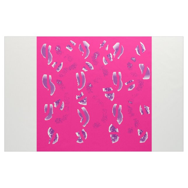 Deep pink with pretty lavender patterns lovely fabric (Yard)