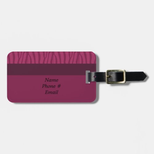 Deep Pink Zebra Fur Pattern Luggage Tag