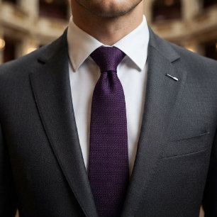 Deep Plum Luxury Woven Twill Texture Neck Tie