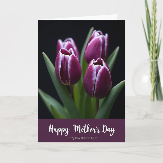Deep Plum Mothers Day Message Card (Front)