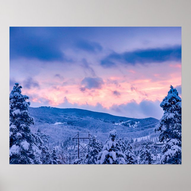 Deep Powder // Fire Orange and Blue Sunset Poster (Front)