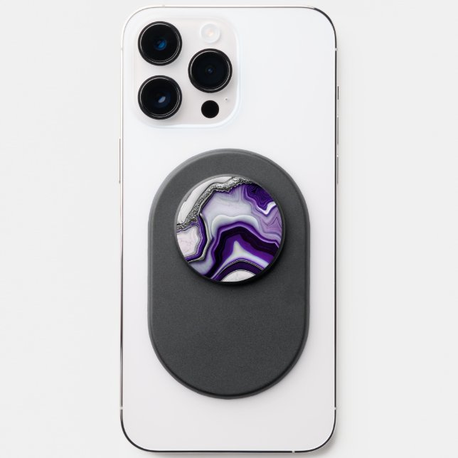 Deep Purple Agate Marble PopSocket (Front)