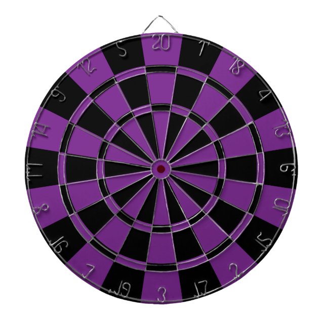 Deep Purple And Black Dartboard With Darts (Front)