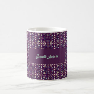 Deep Purple and Muted Earthy Abstract Geometri Coffee Mug