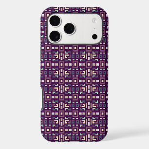 Deep Purple and Muted Earthy Abstract Geometri iPhone 17 Pro Max Case