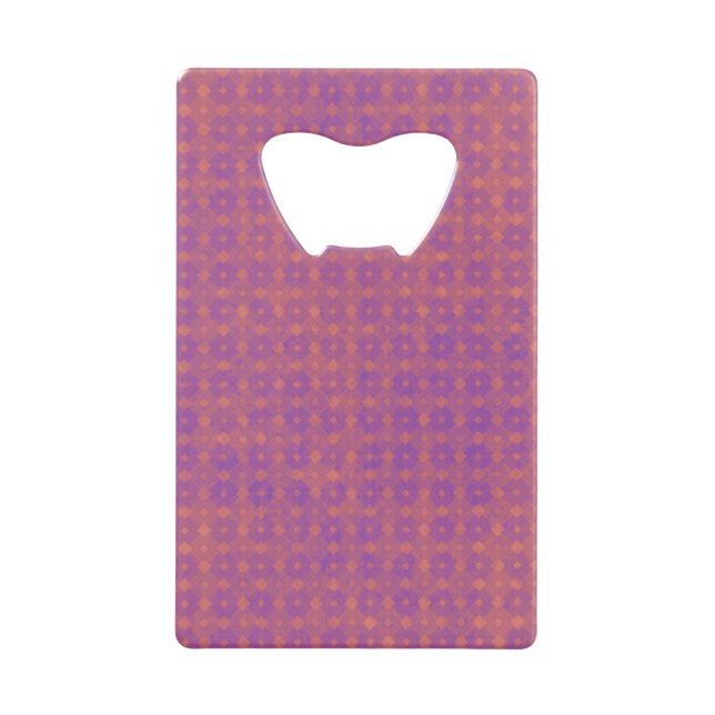 Deep Purple and Pink Diamonds Pattern Credit Card Bottle Opener (Front)