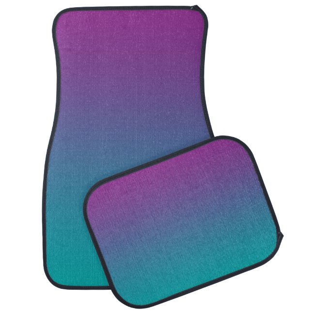 “Deep Purple And Teal Ombre” Car Floor Mat (Set)
