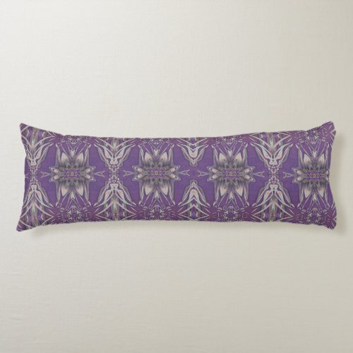 Deep Purple Art Nouveau Deco Kaleidoscopic Fractal Body Pillow