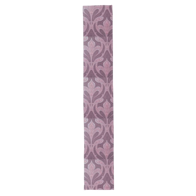 deep purple art nouveau pattern, chic,elegant,bell long table runner (Front)