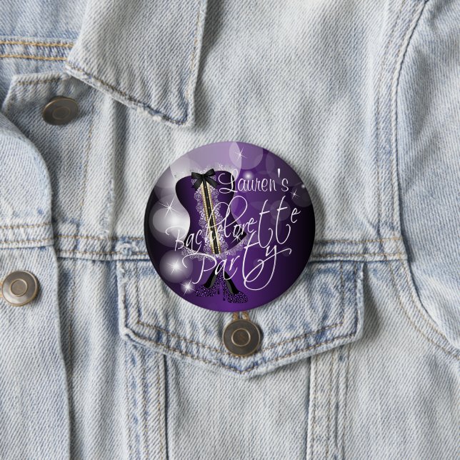 Deep Purple Bachelorette Party Pinback Button (In Situ)