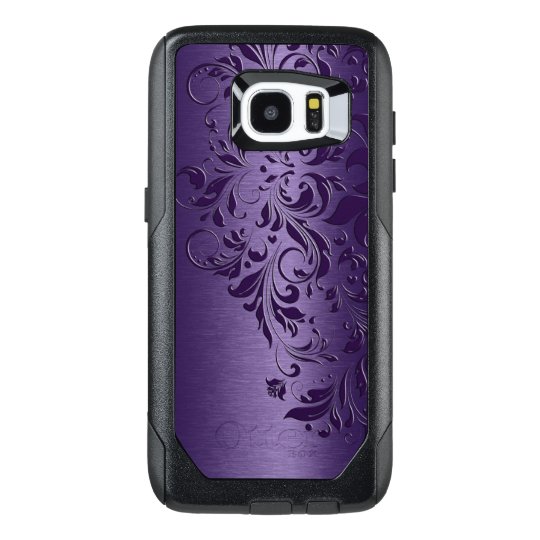 Deep Purple Background & Girly Floral Lace Edge OtterBox ...