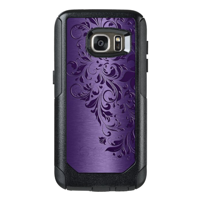 Deep Purple Background & Girly Floral Lace OtterBox ...