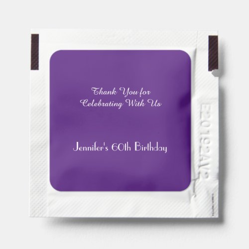 Deep Purple Birthday Party Personalized Hand Sanitizer Packet