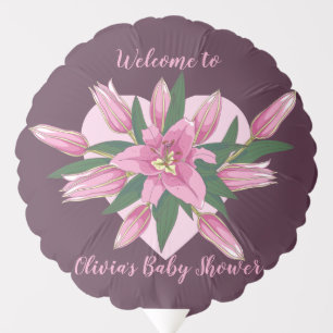 Deep Purple Blooming Lily Thank you/ Welcome Balloon