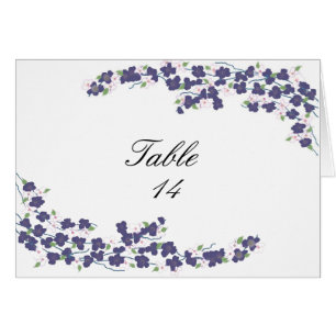 Deep Purple Blossoms Table Seat Cards