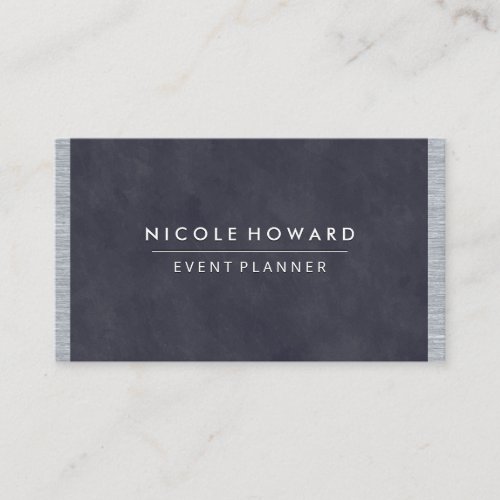 Deep Purple Blue Texture Metal  Trim Business Card