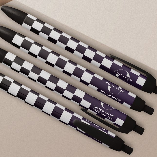 Deep purple Business logo Company brand Checkers Pen (Creator Uploaded)