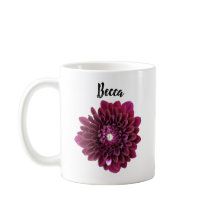 Deep Purple Dahlia Flower Personalized Mug