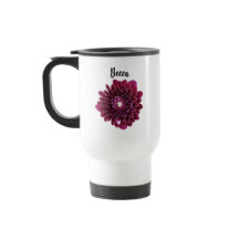 Deep Purple Dahlia Flower Personalized Travel Mug