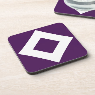 Deep Purple Diamond, Bold White Border Drink Coaster