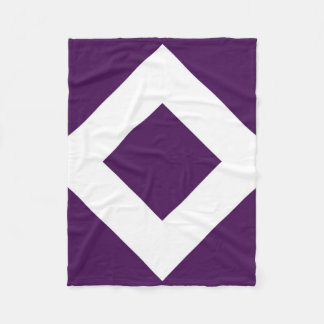 Deep Purple Diamond, Bold White Border Fleece Blanket