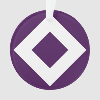 Deep Purple Diamond, Bold White Border Ornament