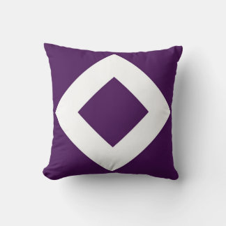 Deep Purple Diamond, Bold White Border Throw Pillow