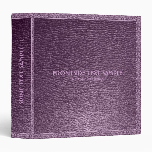 Deep Purple Faux Leather Look Customized Binder (Front/Spine)