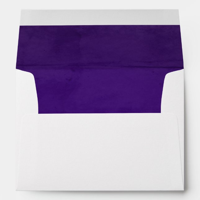 Deep Purple Faux Velvet Textured Look Lining Envelope (Back (Bottom))