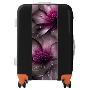 Deep Purple Floral Art Luggage – Bold Elegance