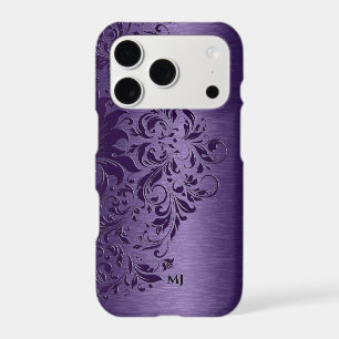 Deep Purple Floral Lace On Purple Case-Mat Iphone 18 Pro Case