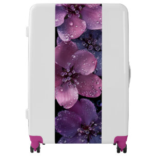 Deep Purple Floral Luggage – Dewy Petals Elegant