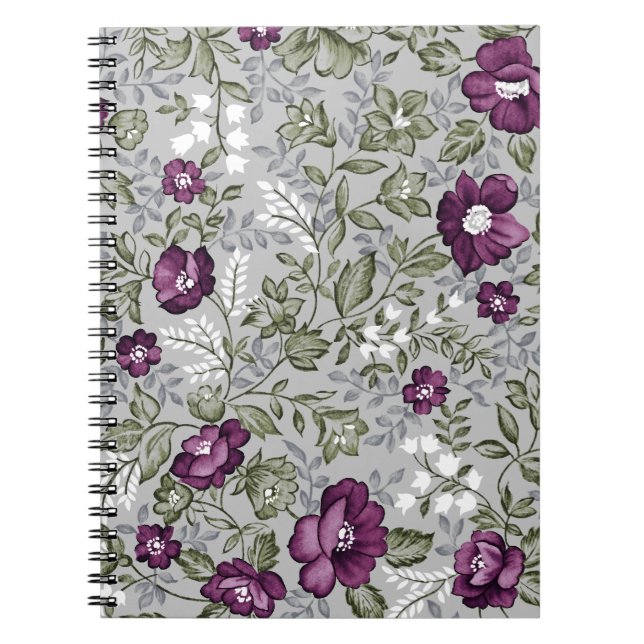Deep Purple Floral Notebook (Front)