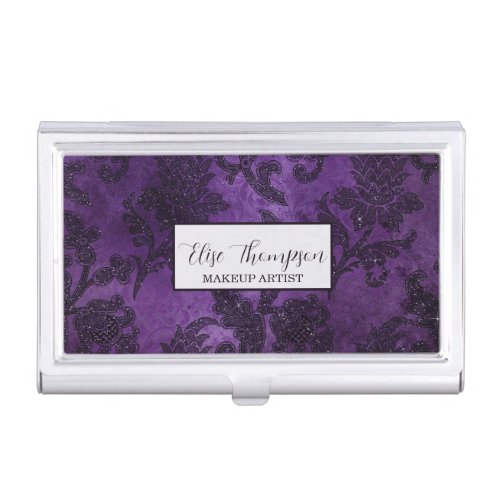 Deep Purple Glam 2 Makeup Artist  Business Card Case