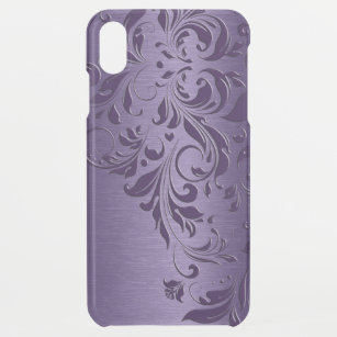 Deep-purple lace and metallic background iPhone XS max case