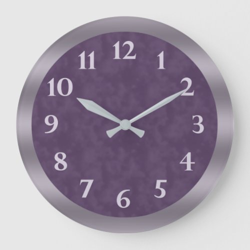 Deep Purple Lavender Gray Large Clock