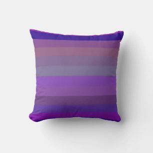 Deep Purple & Lavender Horizontal Stripes Throw Pillow