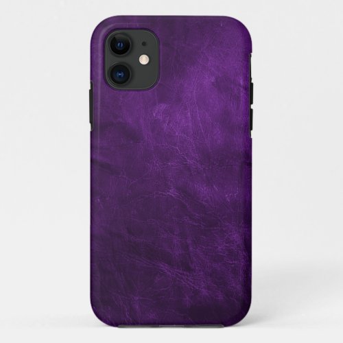 Deep Purple Leather iPhone 11 Case