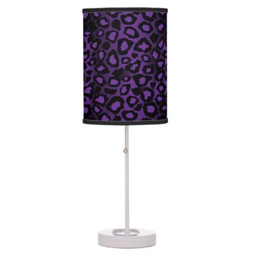 Deep Purple Leopard Animal Print Table Lamp