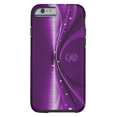 Deep Purple Metallic Retro Dynamic Wave Tough iPhone 6 Case