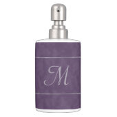 Deep Purple Monogram Soap Dispenser And Toothbrush Holder (Front)