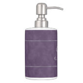 Deep Purple Monogram Soap Dispenser And Toothbrush Holder (Right)