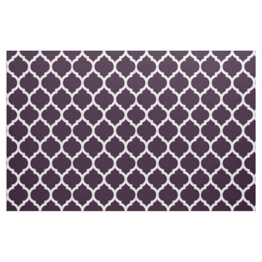 Deep Purple Moroccan Quatrefoil Pattern Fabric