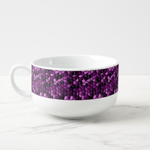 Deep Purple Mosaic Soup Bowl
