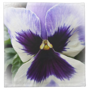 deep purple on white pansy cloth napkin