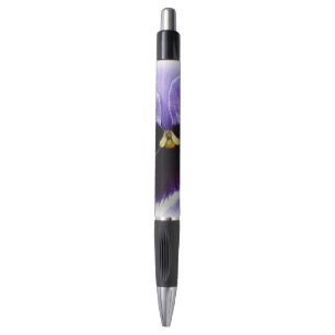 deep purple on white pansy pen